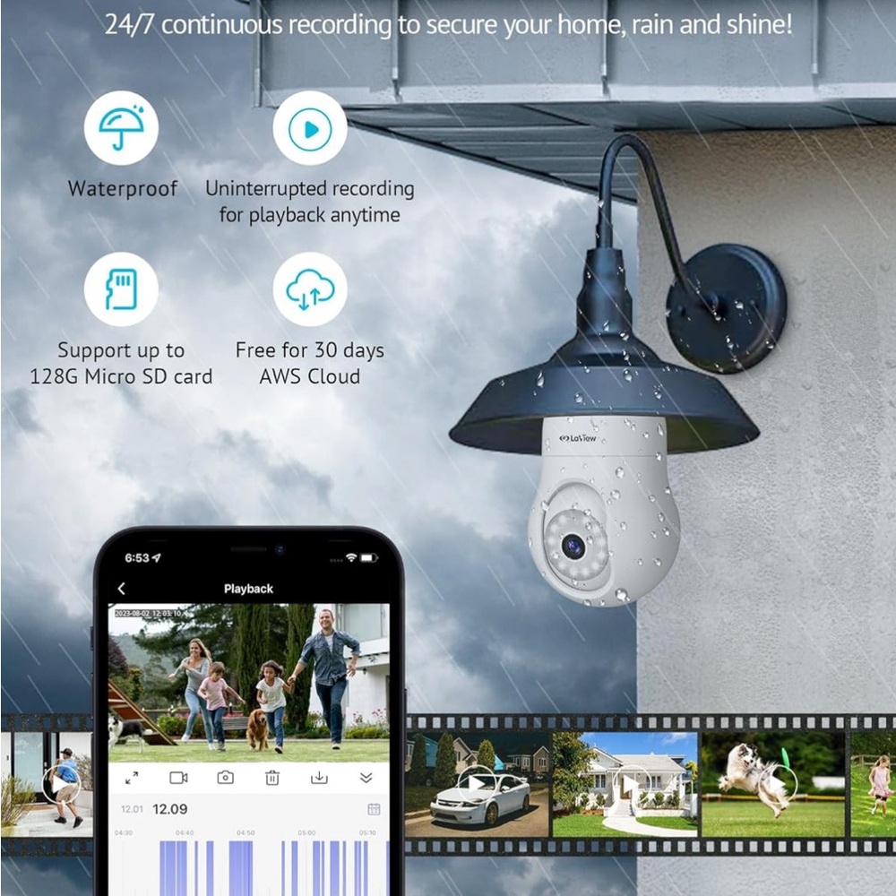 LaView 4MP Bulb Security Camera 2pack - Picture 3 of 6